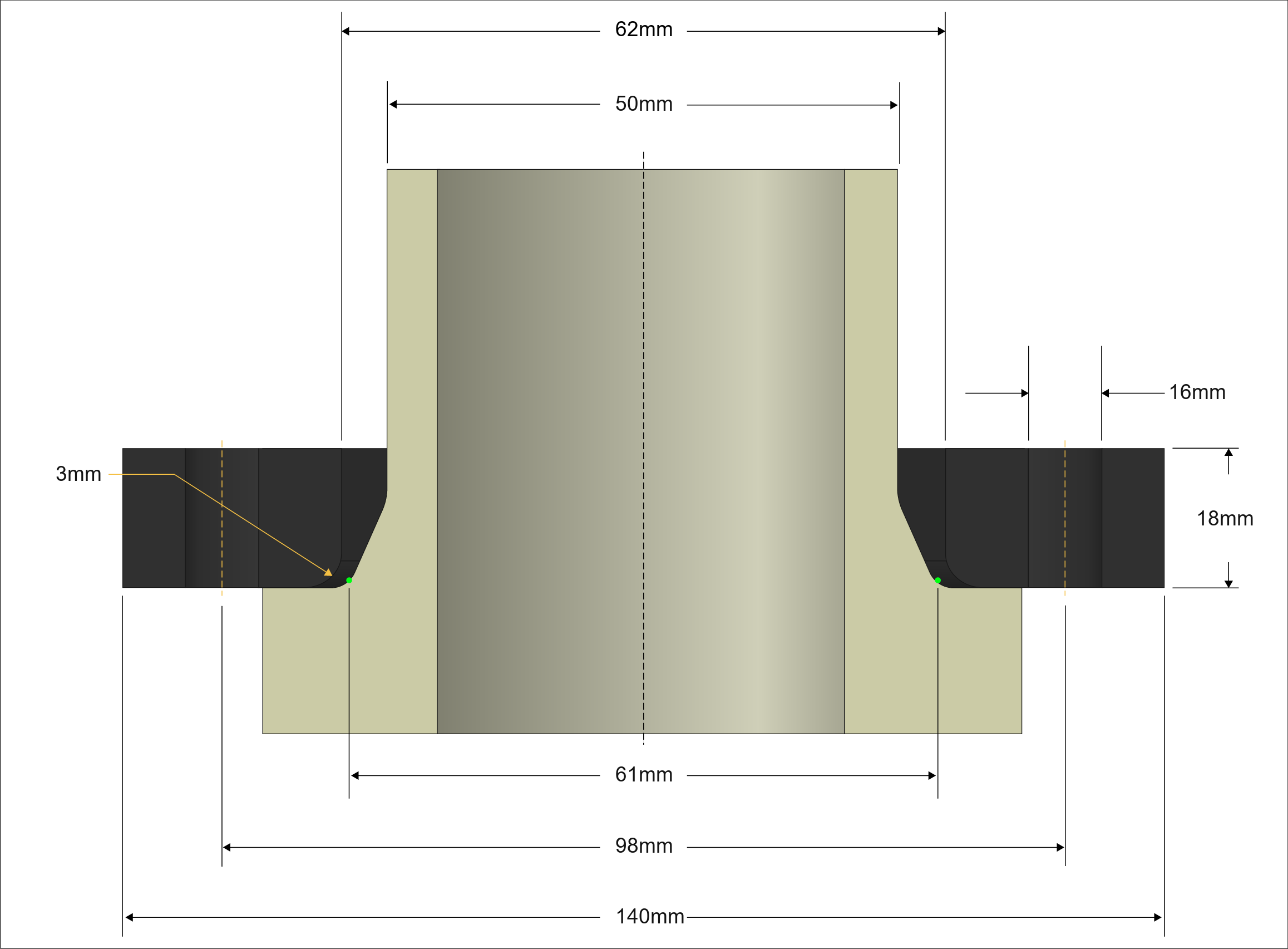 FRP Backing Ring BRPPE-40-62-16/150 DN40 16 Bar for PE/PP pipes